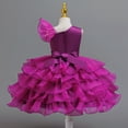 thumbnail image 6 of XEGLSBU Dresses for Girls 7-8 Girls Sequin off Shoulder Party Dress Tiered Short Tutu Skirt For Purple Size 5-6 Years, 6 of 6