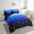 thumbnail image 3 of Castle Fairy Black Blue Glitter Print Twin Bedding Sets,Gradient Bedding Comforter Set, 3 of 8