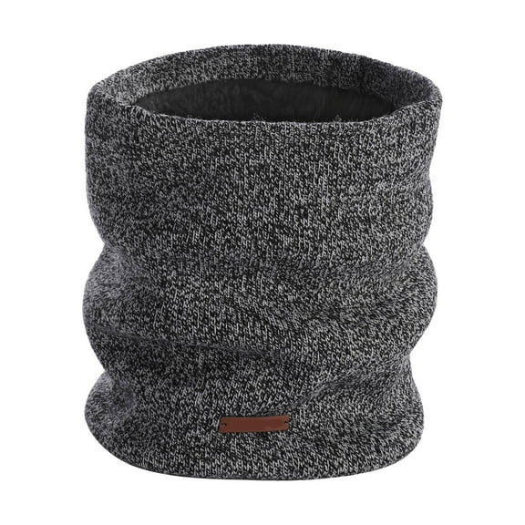 Winter Double Layer Neck Gaiter Unisex Thermal Knitted Snood Scarf For Cold Weather