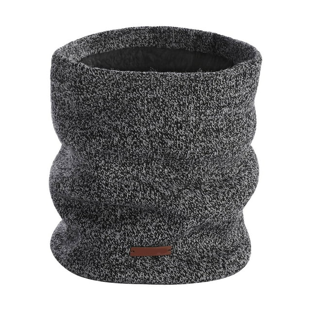 Aocisk Winter Warm Double Layer Neck Gaiter Unisex Knitted Snood For Cold Weather Black One Size