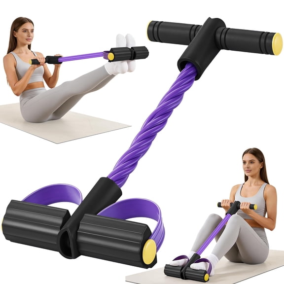 QHYFC 8-Tube Foot Pedal Resistance Band with Non-Slip Handles for Full Body Workout