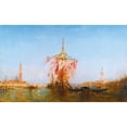 thumbnail image 3 of Félix Ziem 14x11 Black Modern Framed Museum Art Print Titled - Pavoise Boat on the Basin, Venice, 3 of 5
