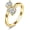 D-April-Cubic Zirconia, variant on 1CT Adjustable Women Heart Ring 14K Gold Plated Birthstone Rings for Women Promise Ring for her Simulated Gemstone Statement Stackable Band Width 2mm Open Size 5~9