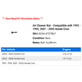 thumbnail image 2 of Air Cleaner Nut - Compatible with 1992 - 1995, 2001 - 2005 Honda Civic 1993 1994 2002 2003 2004, 2 of 2
