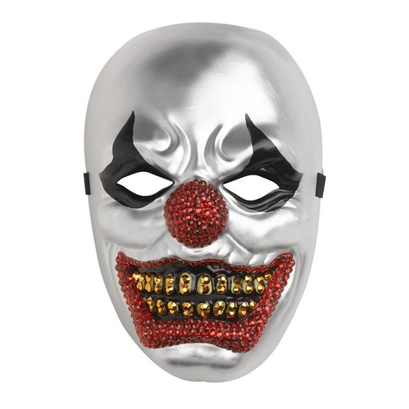 Big Top Bling Clown Mask Red Nose Halloween Adult Costume Party Prop