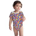 thumbnail image 3 of Balery The Garden Tricolor Pansy Flower Pattern Baby Climbing Clothes Infant Bodysuit Cute Infant Bodysuit Baby Romper-12 Months, 3 of 7
