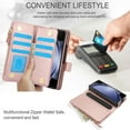thumbnail image 7 of For Samsung Galaxy Z Fold 6 Wallet Phone Case,with Zipper Pocket,With Wrist Strap,Lanyard,Card Slots,S-Pen Holder,Kickstand,Heavy Duty Shockproof PU Leather Rugged Phone Case,Rosegold, 7 of 7