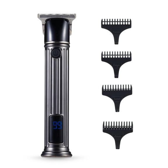 Brookstone Cordless Rechargeable Metallic Men's Electric Hair Clipper Kit,