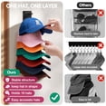 thumbnail image 6 of Livhil 2 Pack Hat Organizer for Baseball Caps, Adhesive Hat Rack for The Wall, Baseball Hat Organizer Hold Up to 16 Hats, Black, 6 of 8