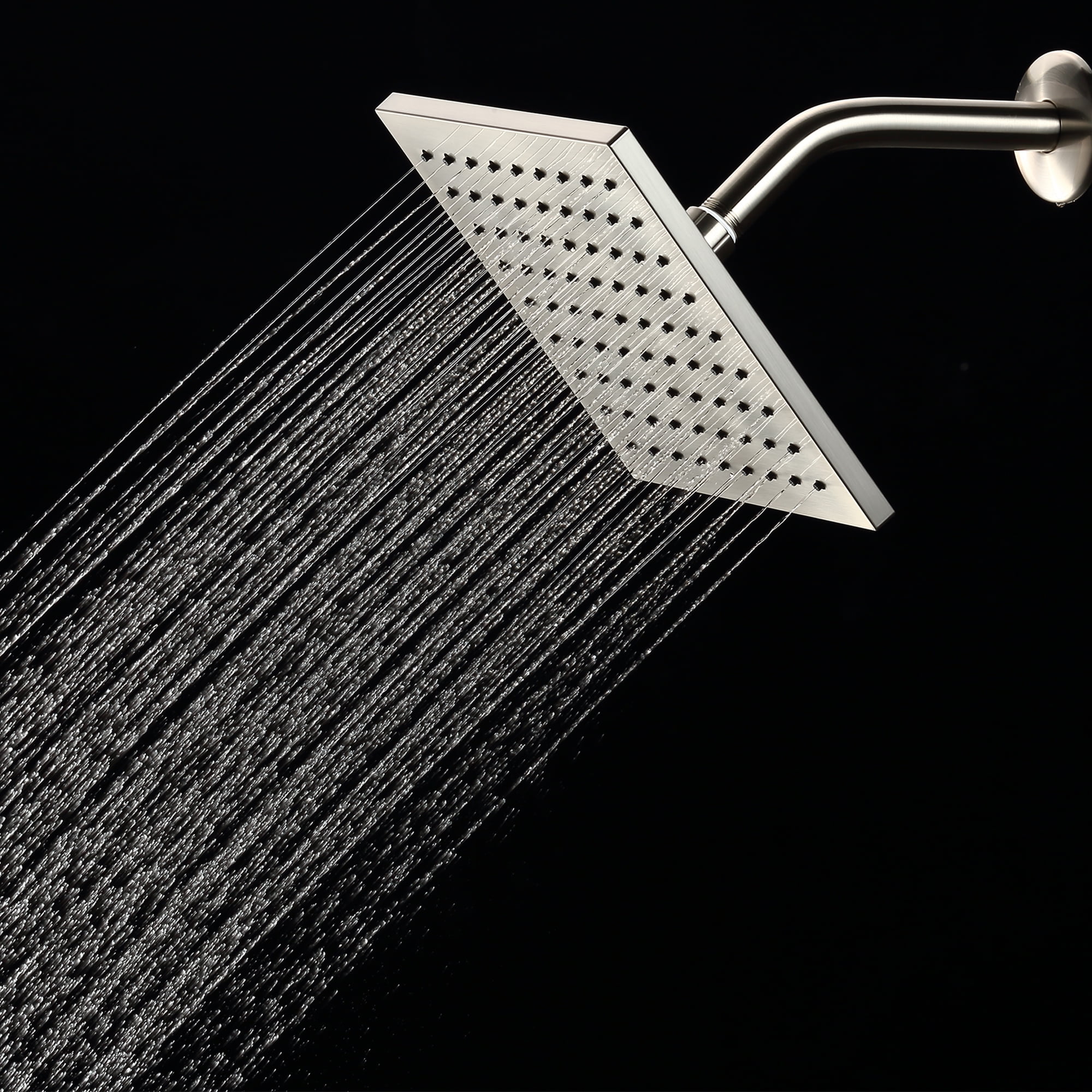 Better Homes & Gardens 1-Setting 8 in. Square Rain Showerhead in Brushed Nickel