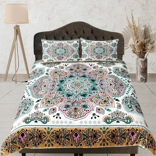 Funda nórdica mandala vintage juego de cama boho full, queen, king, ropa de cama de dormitorio,