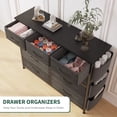 thumbnail image 3 of Shininglove Storage Drawer Organizer, Sturdy Metal Frame, Wood Tabletop, Fabric, Dark Grey, 3 of 7