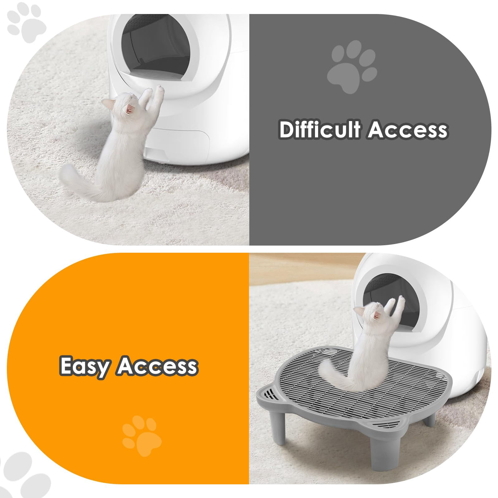Litter Catching Step For Cat Box  Trap Stool Automatic Self Cleaning Collection Stairs Catcher Ramp Old Geriatric Senior Or Kitten