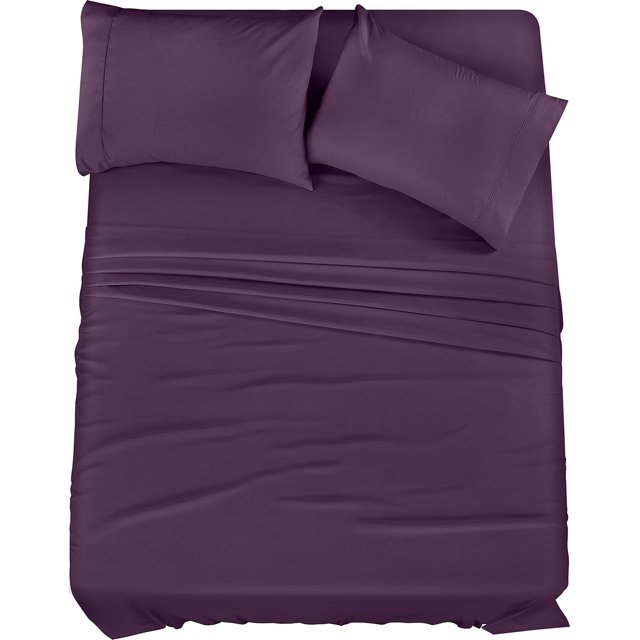 King Bed Sheet Set Piece Bedding Soft Brushed Microfiber Fabric Shrinkage & Fade Easy Care ()