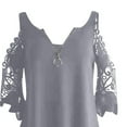 thumbnail image 4 of ZKCCNUK Women Casual Lace Half Sleeve锛?Neck Zipper Hollow Out T-Shirt Blouse Tops Summer Plus Size Tops 2026, 4 of 6