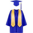 thumbnail image 4 of Conjunto de bata y gorro de graduación, sombreros largos con borlas, sombrero de hélice Unisex, accesorios para traje de graduación, disfraz para niños, azul, 4 of 5