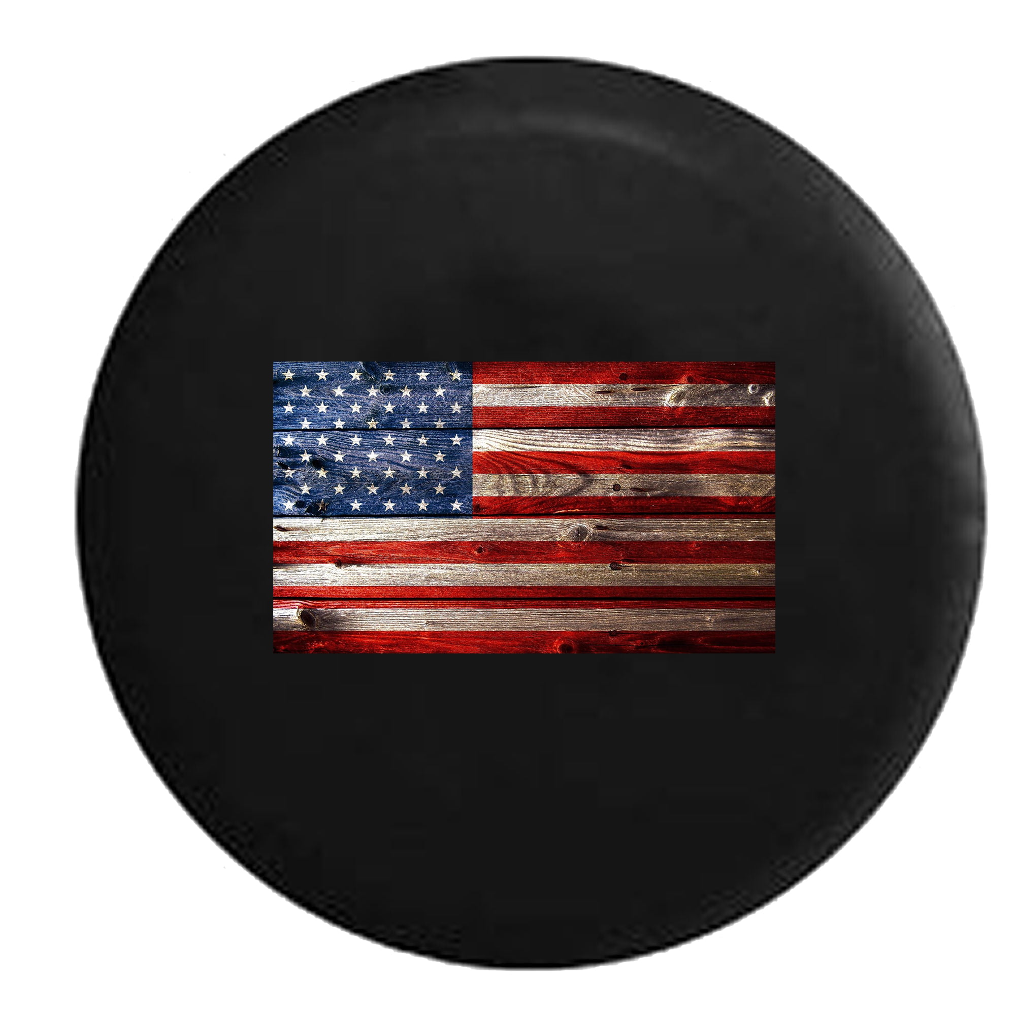 US United States Flag Stars & Bars Home Edition Trailer RV Spare Tire Cover OEM Vinyl Black 32 in Pike Flag 