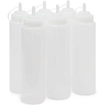 Juvale Condiment Squeeze Bottles for Sauces & Dressings - 29 Oz Clear Plastic 6-Pack - Leak-Proof Durable Dispenser Bottles for Liquids - Commercial Plastic Oil & Salad Dressing Dispenser