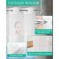 thumbnail image 4 of No Hook Shower Curtain with Snap in Liner, Navy Blue Striped Gradient Rustic Wood Board Hotel Shower Curtains for Bathroom, Washable Shower Curtain Liner Set with Mesh Top Window, 54"x78", 4 of 6