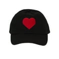 thumbnail image 2 of Gravity Trading Red Heart Dad Hat Embroidery Adjustable Cap - Black, 2 of 4