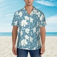 thumbnail image 4 of Balery Lilies Flowers Print Men's Hawaiian Shirts Short Sleeve Beach Shirt Relaxed Fit Vacation Button Down Shirts-Large, 4 of 9