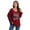 Red, variant on Women's Plus Size Merry Christmas Shirts Holiday Christmas Tree Plaid Tops Casual Loose Long Sleeve Baseball T-Shirt Blouse,S-2XL