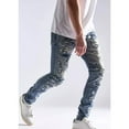 thumbnail image 6 of Embellish NYC Men's Thrash Destruct Rips Distressed Skinny Fit Denim Jeans (30, Indigo Blue Stonewashed), 6 of 7