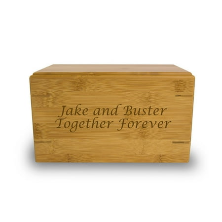 - Bamboo Memorial Urn For Cats And Dogs - Small 45 Pounds - Natural Brown Bamboo Box - Engraving Sold Separately