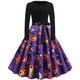 thumbnail image 1 of Vestido HUOGUO Fashion de manga larga con estampado de patchwork para mujer, 1 of 5