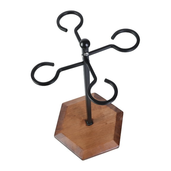 Giaone Freestanding Metal Wine Glass Rack with 4 Hangers For Kitchen Or Bar Countertop