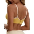 thumbnail image 3 of INSPIRE CHIC Women's Lace Trim Soft Cup Nursing Bras Wirefree Front Closure Breastfeeding Maternity Lingerie M Yellow, 3 of 3