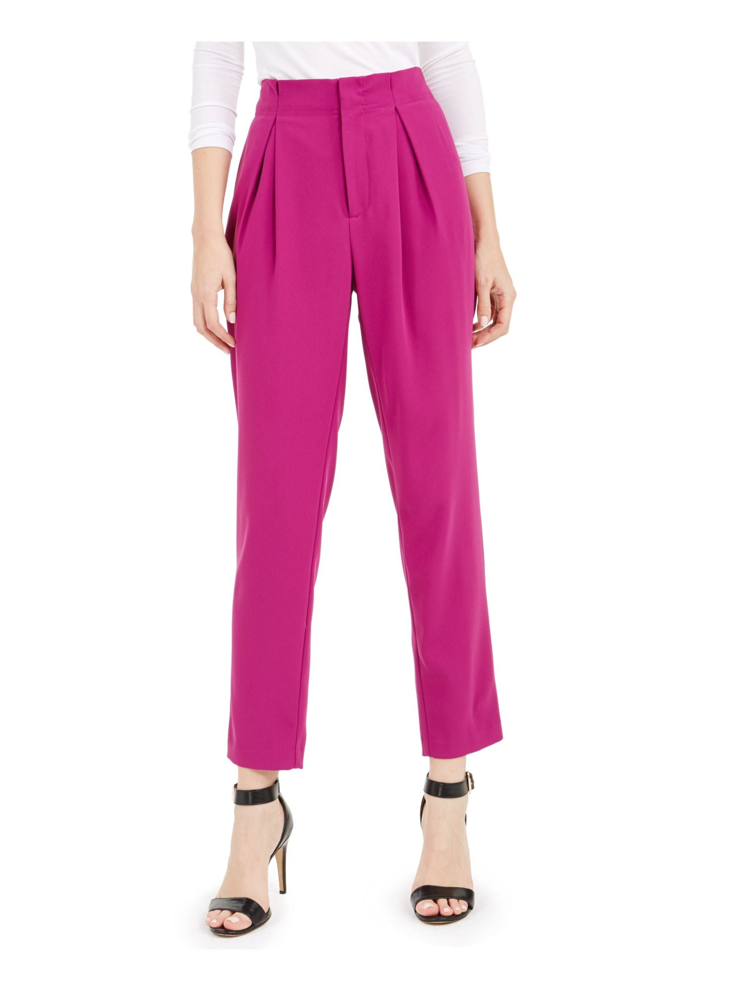 Bar III BAR III Womens Pink High Waist Wear To Work Pants Size 4
