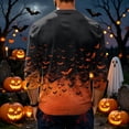 thumbnail image 4 of Domuza Halloween Henley Shirts Men Novelty Spooky Print Casual Long Sleeve Button Down Basic Tshirts Moisture Wicking Classic Fit Pullover 2XL, 4 of 4