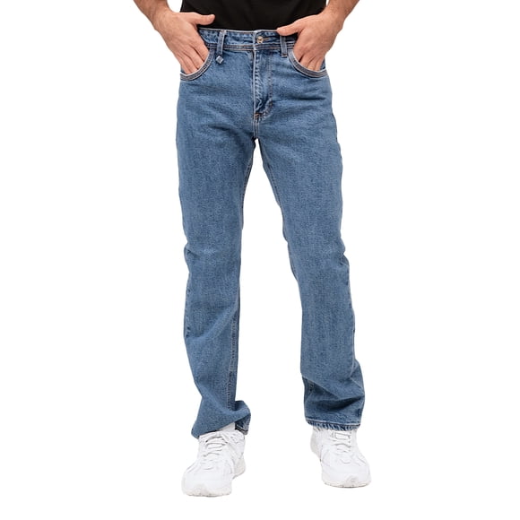 Jeans de mezclilla MCHK 8027. Corte recto, Tiro alto. Para caballero, Azul. MCHK 8027
