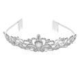thumbnail image 1 of Conjunto de corona de boda, Tiara decorativa de aleación de ABS brillante, hermosa princesa plateada, Tiara de cumpleaños con correa para el hombro para fiesta, 1 of 8