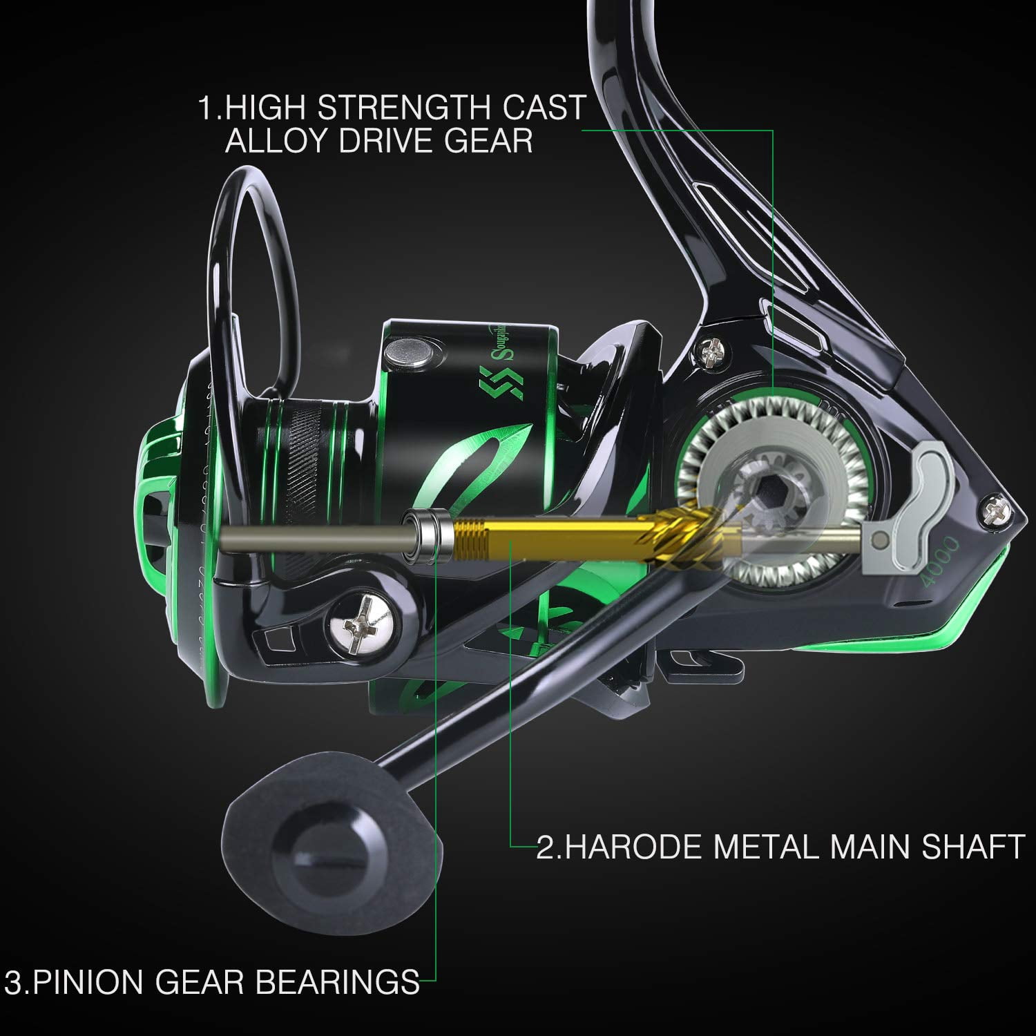 Fishing Reels Light Weight Saltwater Spinning Reel - 39.5 Lb Carbon Fiber Drag 12+1 Bb Ultra Smooth All Aluminum Inshore