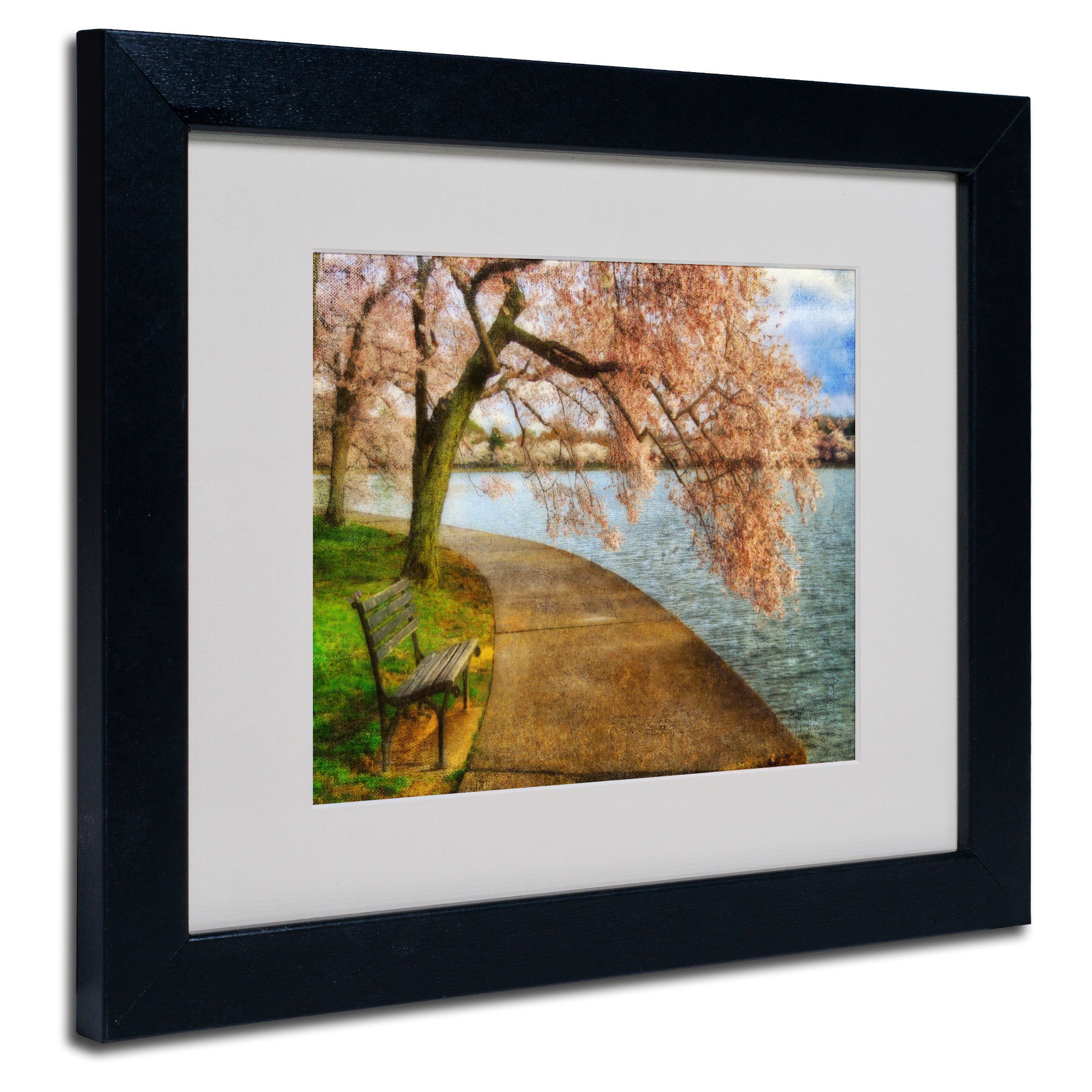 Trademark Fine Art "Meet Me At Our Bench" by Lois Bryan, Black Frame