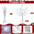 thumbnail image 4 of Tabletop Christmas Tree, 2 Pack Lighted Birches Tree Small Christmas Tree, Prelit 48 Snowflake White Lights Timer, Battery Operated Adjustable Branches Xmas Decor Home Indoor Mantel 18 inch White, 4 of 5
