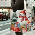 thumbnail image 5 of Christmas Tote Bag, Christmas Canvas Tote Bags Gifts for Women Girls, Winter Reusable Grocery Shopping Bag (B), 5 of 6