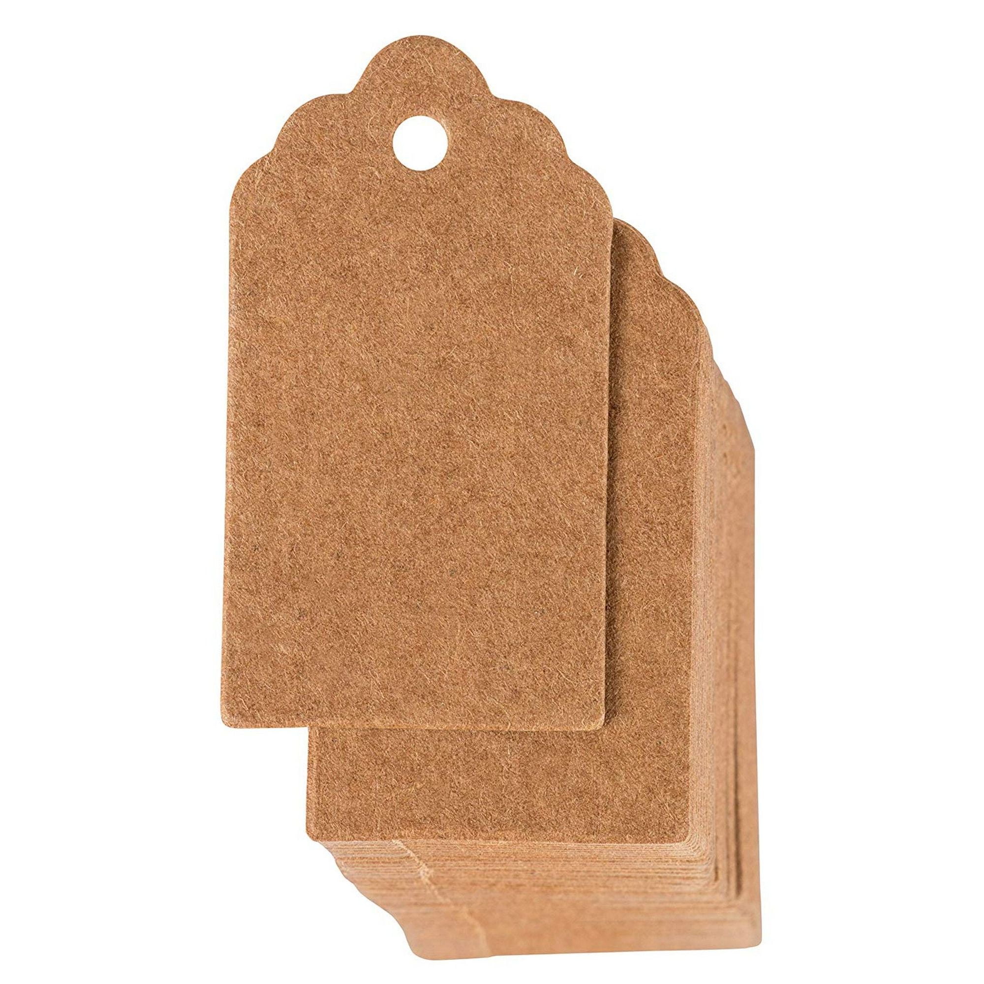 Gift Tag Stickers Roll for Christmas 2 x 1.15 in, 500 Pack Brown Kraft Labels