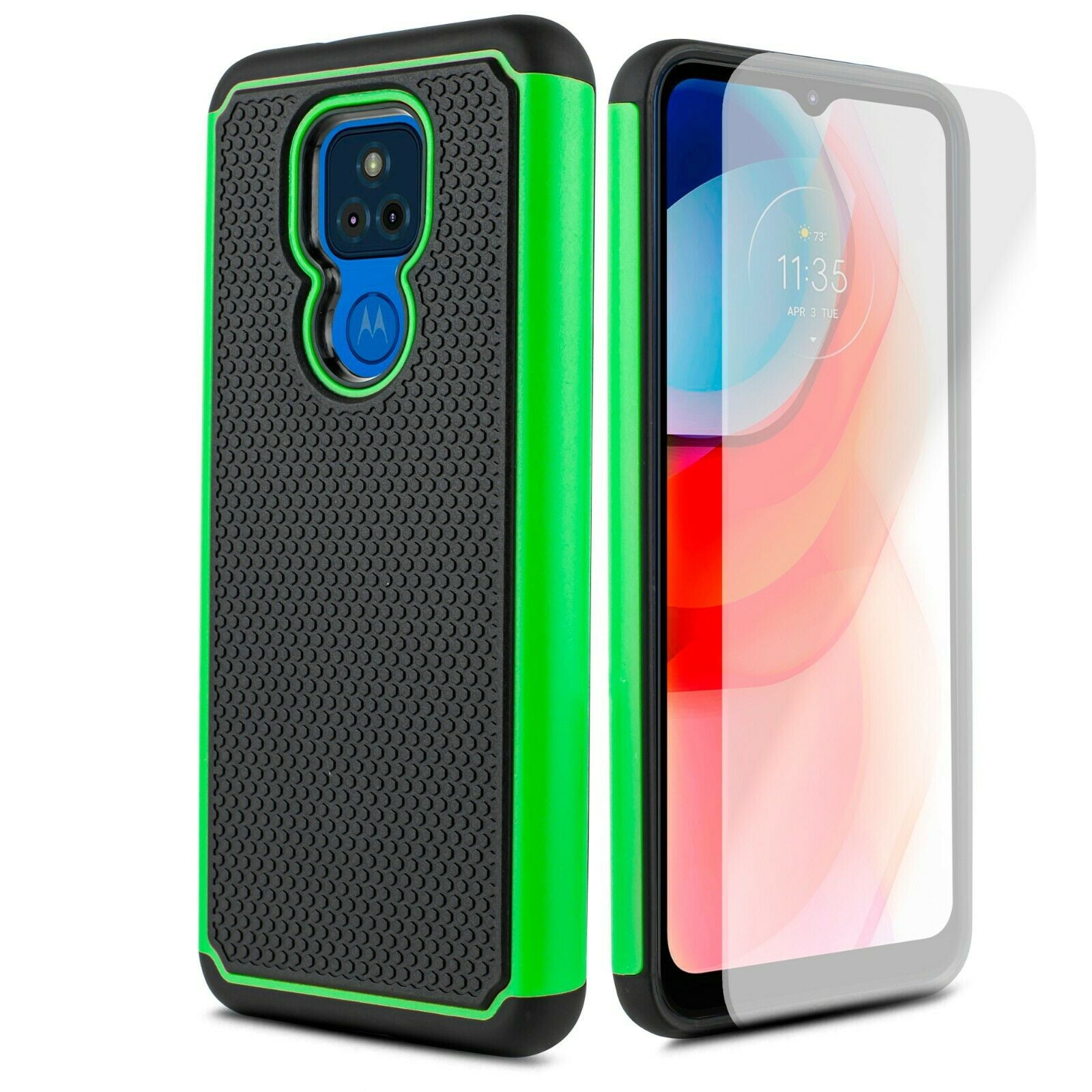 for Moto G Play 2021 Version with Tempered Glass Phone Case Shock Proof
