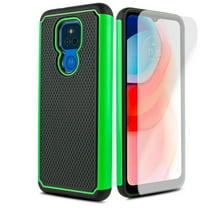 for Moto G Play 2021 Version with Tempered Glass Phone Case Shock Proof Edges Hybrid Hard Back Slim Bumper Cover