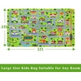 thumbnail image 2 of ZACOO 3'x5' Kids Carpet Playmat Educational Rug for Playroom Non Slip Kids Car Road and Traffic Carpet Soft Thick Play Mat for Nursery Bedroom Classroom, Gray, 2 of 7