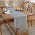 thumbnail image 2 of Rustic Linen Table Runner Farmhouse Style Table Runners Table Runner with Hand-Tassels for Dining Room Decorations, 2 of 6