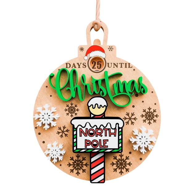 Hot6sl Ofertas y Liquidaciones Cuenta Regresiva de Papá Noel Adornos Navideños Adornos Colgantes para Interior Del Automóvil