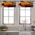thumbnail image 3 of LALILO Kitchen Curtain Valance Fresh Pumpkin Soup Halloween Rod Pocket Window Curtain 52"x 18" Set of 2, 3 of 5