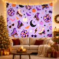thumbnail image 2 of Retro Roller Skates with Disco Balls and Bats, Playful Retro Style for Roller Skate Fans, Halloween Wall Decor, Halloween Gift, Tapestry Wall Hanging for Bedroom and Dorm, 2 of 6