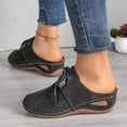 thumbnail image 6 of Taylonsss Women's Closed-Toe Lace-Up Wedge Heel Sandals for Spring Summer Casual Beach Wear Fashionable Versatile Soft-Soled Hollow-Out Plus-Size Comfortable, 6 of 9