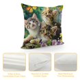 Alepadnf Kittens Butterfly Flowers Pillow Cushion Covers Short Plush