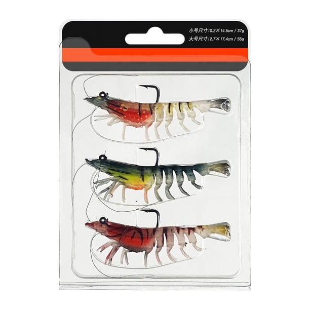 Paquete de cebo de camarón de plomo 12g9cm simulación luminosa de camarón mancha seis colores opcional pesca en el mar cebo Luya